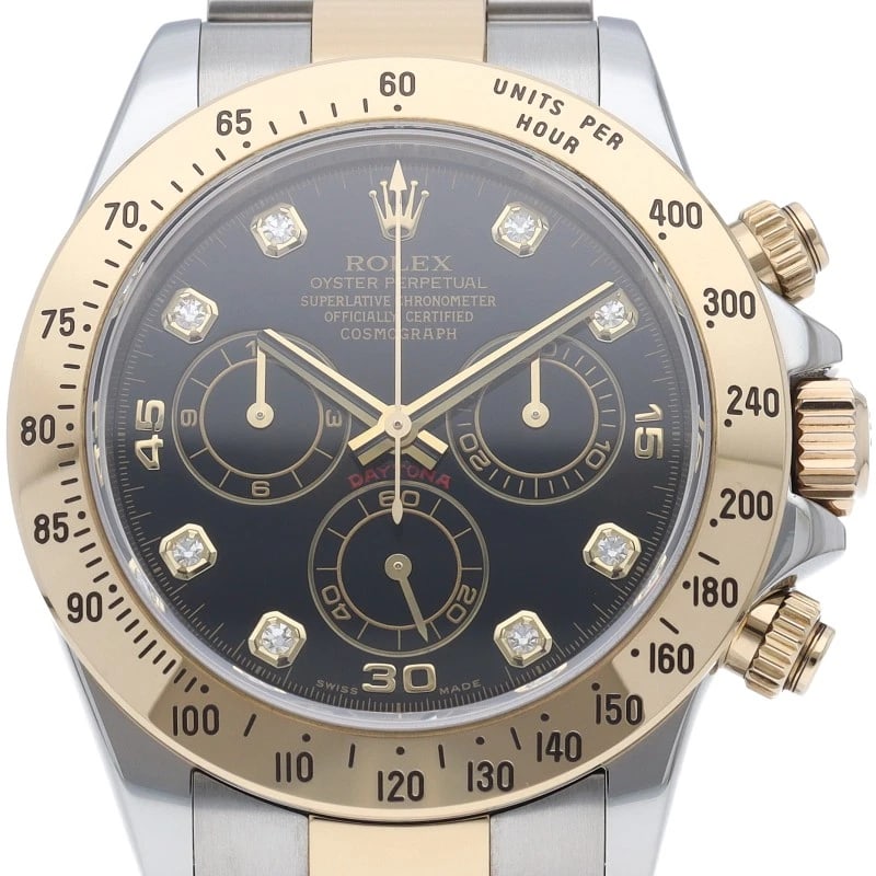 ROLEX COSMOGRAPH DAYTONA WATCH DIAMOND K18YG/STAINLESS STEEL WATCH: ROLEX Cosmograph Daytona Watch Diamond K18YG/Stainless Steel watch Brand: ROLEX Type/Style: Wristwatch Material: K18YG/Stainless Steel Color: black Size: Case Diameter(H):About 1.6 inch Case Diameter(