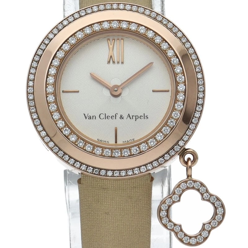 VAN CLEEF & ARPELS WATCH DIAMOND K18PG/LEATHER WATCH (1 of 3)