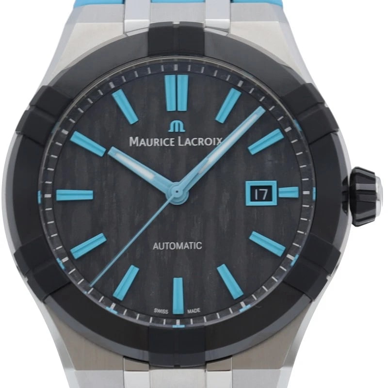 MAURICE LACROIX WATCH STAINLESS STEEL WATCH: MAURICE LACROIX Watch Stainless Steel watch Brand: MAURICE LACROIX Type/Style: Wristwatch Material: Stainless Steel / Rubber Color: carbon Size: Case Diameter(H):About 1.7 inch Case Diameter(W):About 