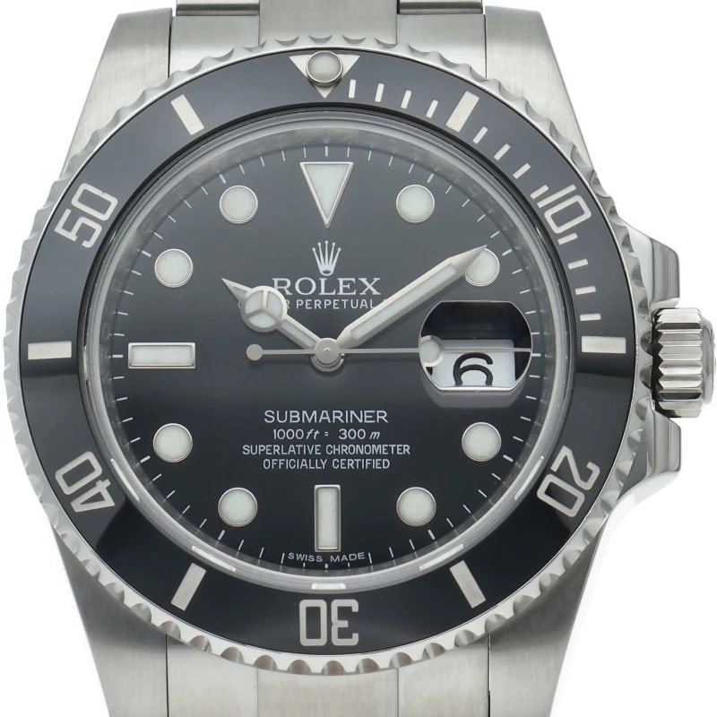 ROLEX WATCH STAINLESS STEEL BLACK WATCH: ROLEX Watch Stainless Steel black watch Brand: ROLEX Type/Style: Wristwatch Material: Stainless Steel Color: black Size: Case Diameter(H):About 1.6 inch Case Diameter(W):About 1.6 inch Wrist size:Abou