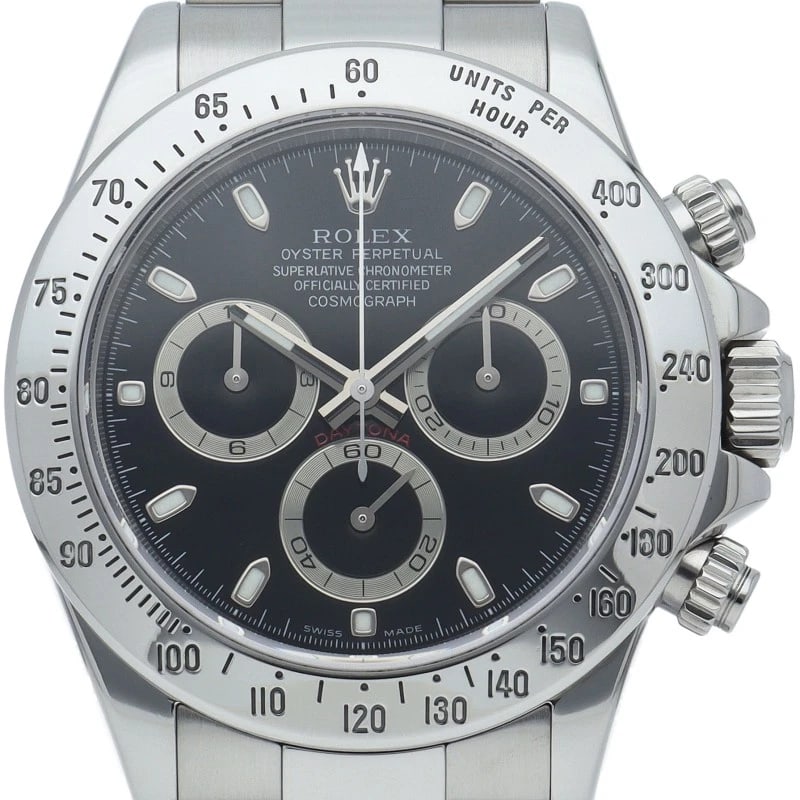 ROLEX WATCH STAINLESS STEEL BLACK WATCH: ROLEX Watch Stainless Steel black watch Brand: ROLEX Type/Style: Wristwatch Material: Stainless Steel Color: black Size: Case Diameter(H):About 1.6 inch Case Diameter(W):About 1.6 inch Wrist size:Abou