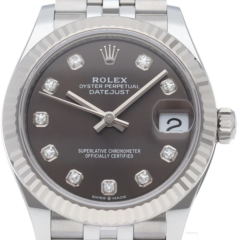 ROLEX WATCH DIAMOND K18WG/STAINLESS STEEL WATCH: ROLEX Watch Diamond K18WG/Stainless Steel watch Brand: ROLEX Type/Style: Wristwatch Material: K18WG/Stainless Steel Color: Dark gray Size: Case Diameter(H):About 1.2 inch Case Diameter(W):About 1.2 in