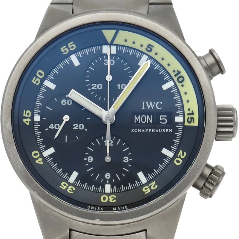 IWC WATCH BLACK TITANIUM WATCH: IWC Watch black titanium watch Brand: IWC Type/Style: Wristwatch Material: titanium Color: black Size: Case Diameter(H):About 1.6 inch Case Diameter(W):About 1.6 inch Wrist size:About 7.9 inch Acc