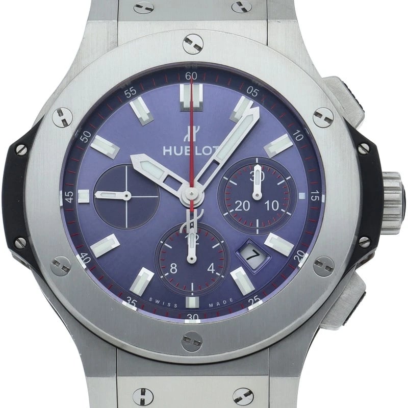 HUBLOT BLUE STAINLESS STEEL / RUBBER WATCH: HUBLOT Blue Stainless Steel / Rubber watch Brand: HUBLOT Type/Style: Wristwatch Material: Stainless Steel / Rubber Color: blue Size: Case Diameter(H):About 1.7 inch Case Diameter(W):About 1.7 inch