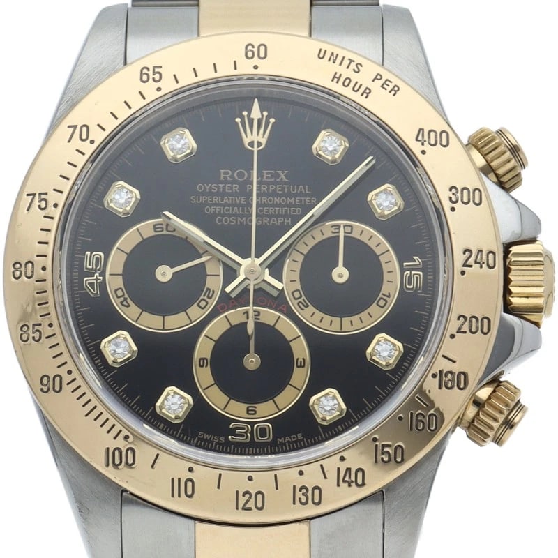 ROLEX WATCH DIAMOND K18YG/STAINLESS STEEL WATCH: ROLEX Watch Diamond K18YG/Stainless Steel watch Brand: ROLEX Type/Style: Wristwatch Material: K18YG/Stainless Steel Color: black Size: Case Diameter(H):About 1.6 inch Case Diameter(W):About 1.6 inch W
