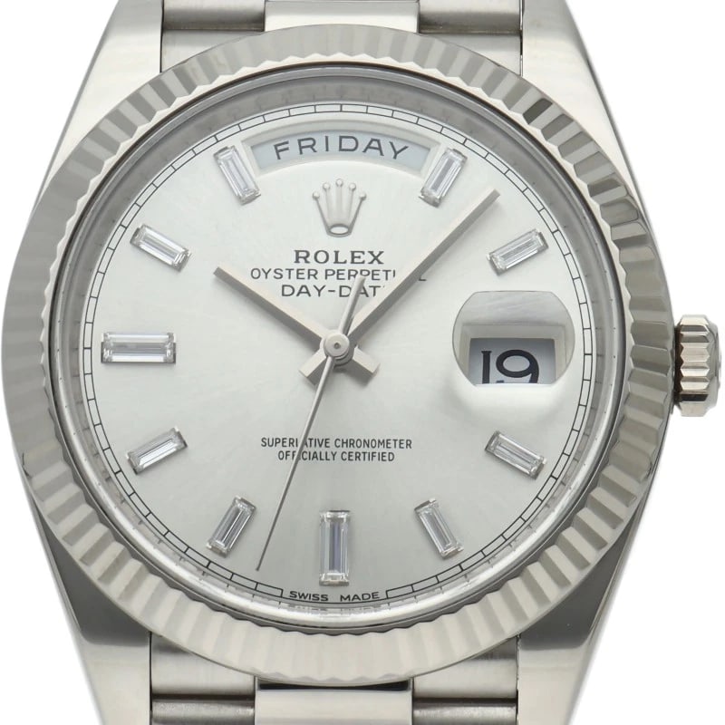 ROLEX WATCH BUCKET DIAMOND K18WG SILVER WATCH: ROLEX Watch Bucket Diamond K18WG Silver watch Brand: ROLEX Type/Style: Wristwatch Material: K18WG Color: Silver Size: Case Diameter(H):About 1.6 inch Case Diameter(W):About 1.6 inch Wrist size:About 7
