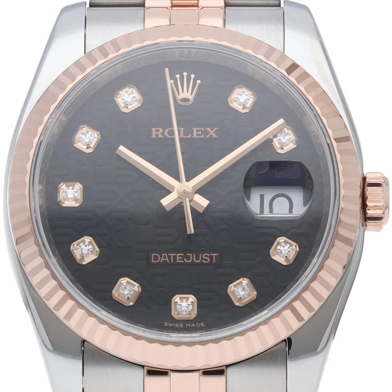 ROLEX WATCH DIAMOND K18PG/STAINLESS STEEL WATCH: ROLEX Watch Diamond K18PG/Stainless Steel watch Brand: ROLEX Type/Style: Wristwatch Material: K18PG/Stainless Steel Color: black Size: Case Diameter(H):About 1.4 inch Case Diameter(W):About 1.4 inch W