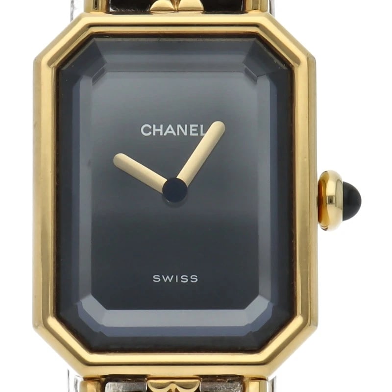 CHANEL WATCH GOLD PLATED / LEATHER WATCH: CHANEL Watch Gold Plated / Leather watch Brand: CHANEL Type/Style: Wristwatch Material: Gold Plated / Leather Color: black Size: Case Diameter(H):About 1.0 inch Case Diameter(W):About 0.8 inch Wrist s