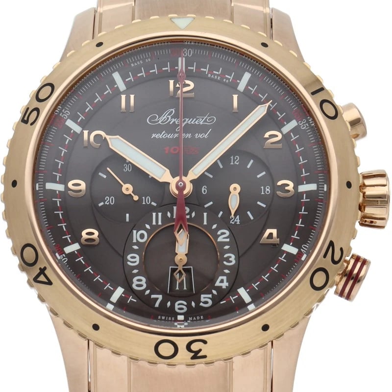 BREGUET CHRONOGRAPH K18RG WATCH BROWN WATCH: Breguet Chronograph K18RG Watch Brown watch Brand: Breguet Type/Style: Wristwatch Material: K18RG Color: Brown Size: Case Diameter(H):About 1.7 inch Case Diameter(W):About 1.7 inch Wrist size:About 7.