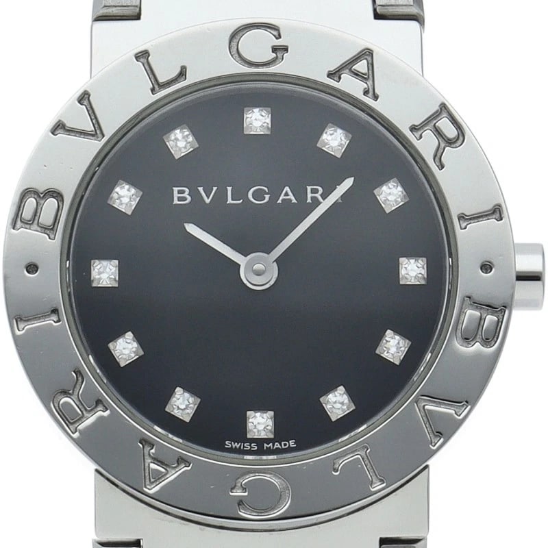 BVLGARI WATCH DIAMOND STAINLESS STEEL WATCH: BVLGARI Watch Diamond Stainless Steel watch Brand: BVLGARI Type/Style: Wristwatch Material: Stainless Steel Color: black Size: Case Diameter(H):About 1.0 inch Case Diameter(W):About 1.0 inch Wrist siz