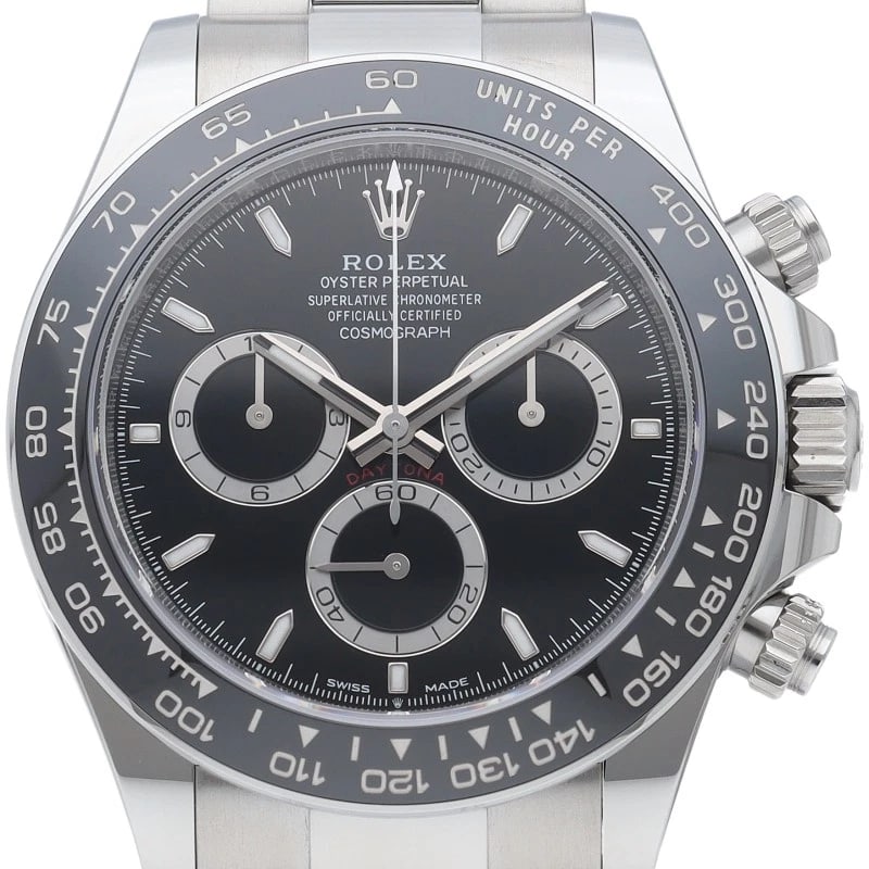 ROLEX COSMOGRAPH DAYTONA WATCH STAINLESS STEEL / CERAMIC WATCH: ROLEX Cosmograph Daytona Watch Stainless Steel / ceramic watch Brand: ROLEX Type/Style: Wristwatch Material: Stainless Steel / ceramic Color: black Size: Case Diameter(H):About 1.6 inch Case Diameter(