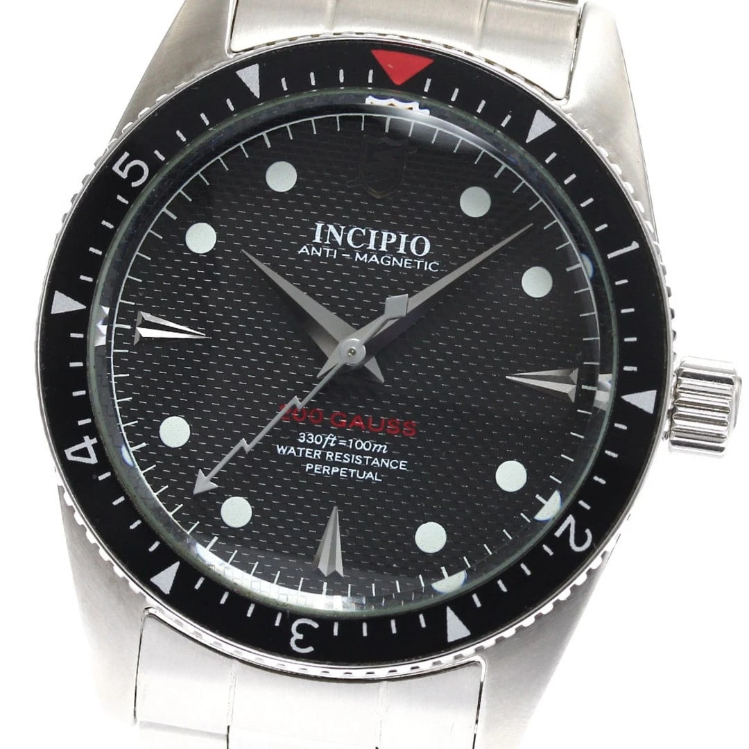 INCIPIO ANTI-MAGNETIC AUTOMATIC WATCH: Incipio Anti-magnetic Automatic watch Brand: Incipio Type/Style: NA Material: Case Material Stainless Steel Color: Dial Color Black Size: Case Diameter: 37 mm Accessories: None Accessories Notice: