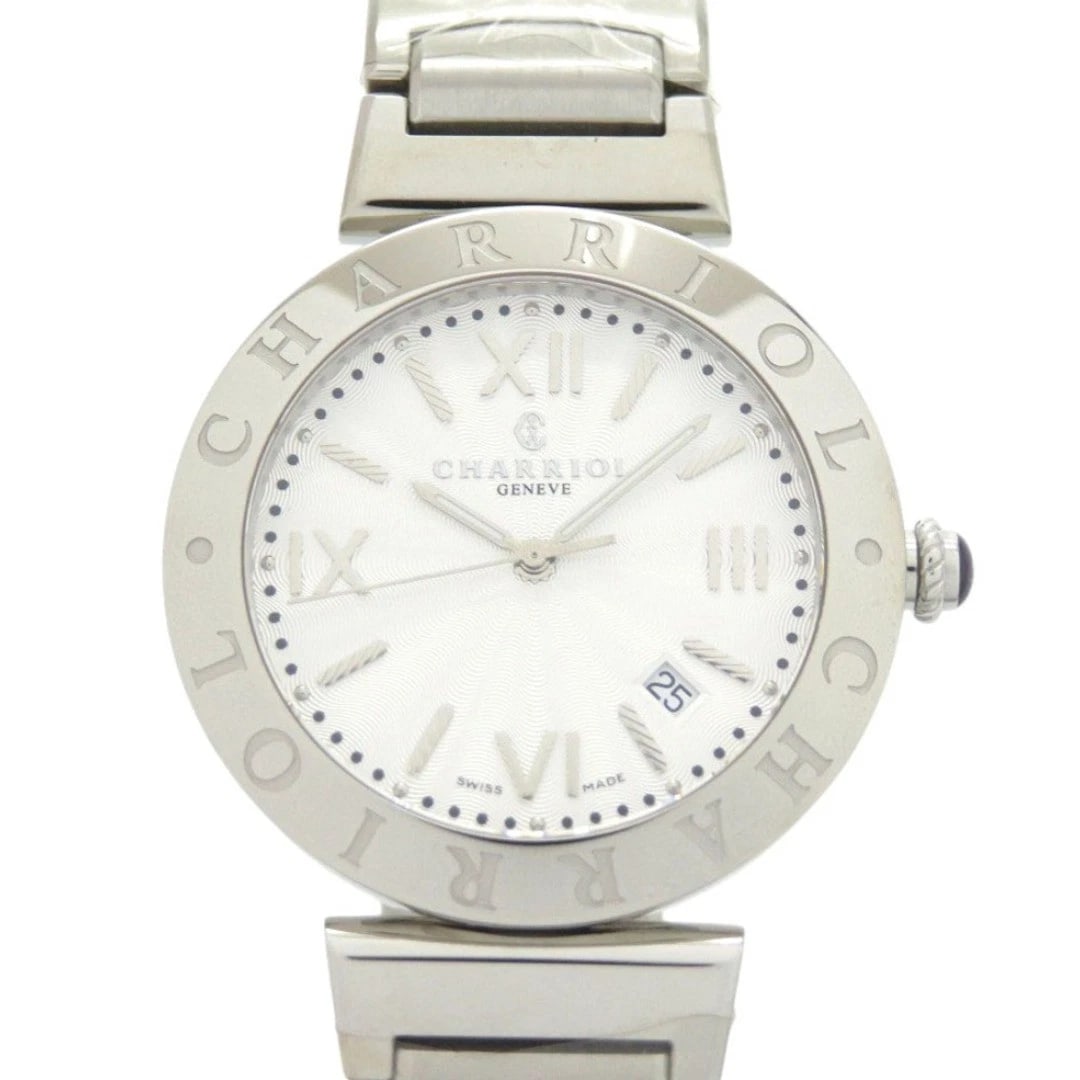 CHARRIOL ALEXANDER SILVER QUARTZ WATCH: Charriol Alexander Silver Quartz watch Brand: CHARRIOL Type/Style: Quartz Watch Material: Stainless Steel Color: Dial Color Silver Size: Case Diameter: Approximately 39mm Accessories: None