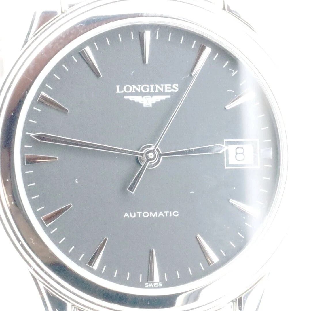 LONGINES FLAGSHIP WATCH AUTOMATIC SS BLACK WATCH - 2