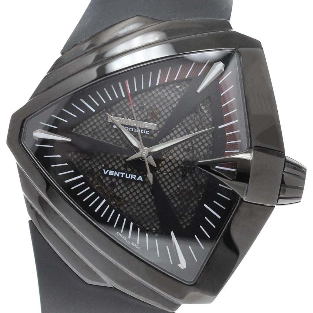 HAMILTON VENTURA ELVIS PRESLEY AUTO WATCH: Hamilton Ventura Elvis Presley Auto watch Brand: Hamilton Type/Style: NA Material: Stainless Steel & Rubber Color: Dial Color Black Size: Case Diameter: 46mm Wrist Circumference: Approximately 19cm