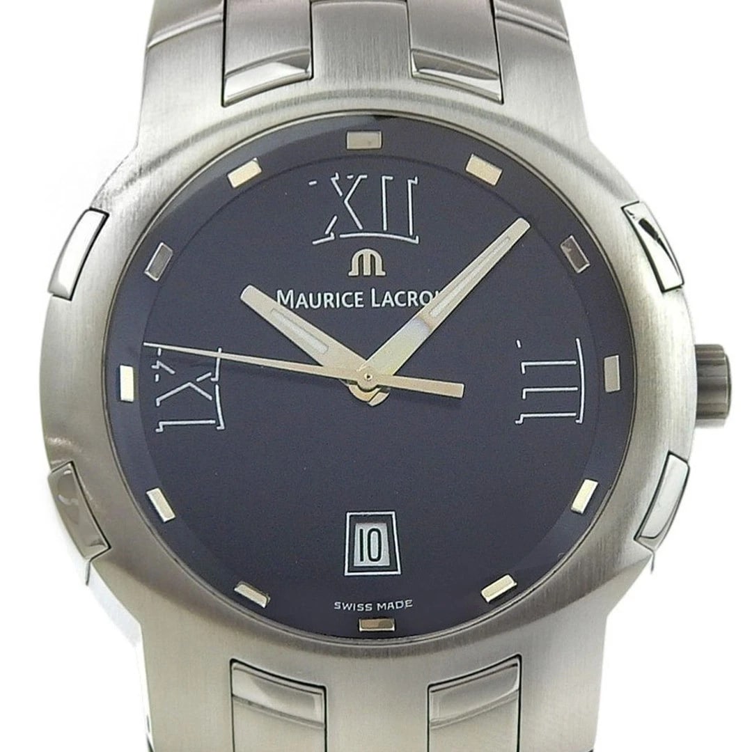 MAURICE LACROIX MILESTONE WATCH STAINLESS STEEL WATCH: Maurice Lacroix Milestone Watch Stainless Steel watch Brand: Maurice Lacroix Type/Style: NA Material: Stainless Steel Color: Dial Color Color: Silver Size: Case Diameter: approx. 47 Accessories: None
