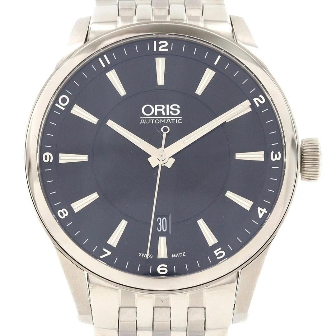 ORIS ARTIX DATE STAINLESS STEEL AUTOMATIC WATCH: Oris Artix Date Stainless Steel Automatic watch Brand: Oris Type/Style: Wristwatch Material: Case Material: Stainless Steel Band Material: Stainless Steel Color: Dial Color Black Size: Case Diameter: