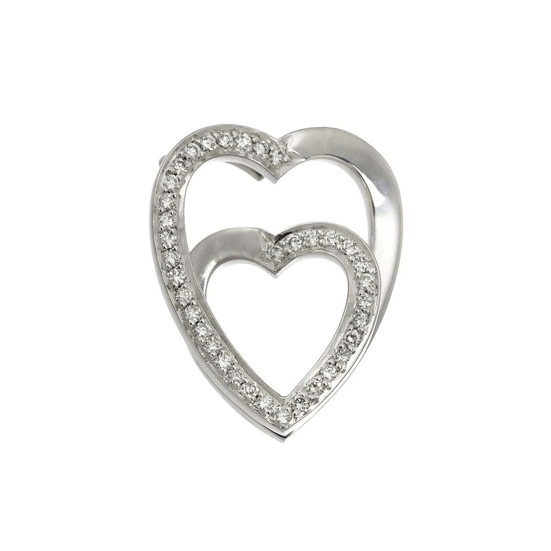 CARTIER HEART DIAMOND PENDANT TOP CHARM 18K WHITE GOLD 750 (1 of 3)