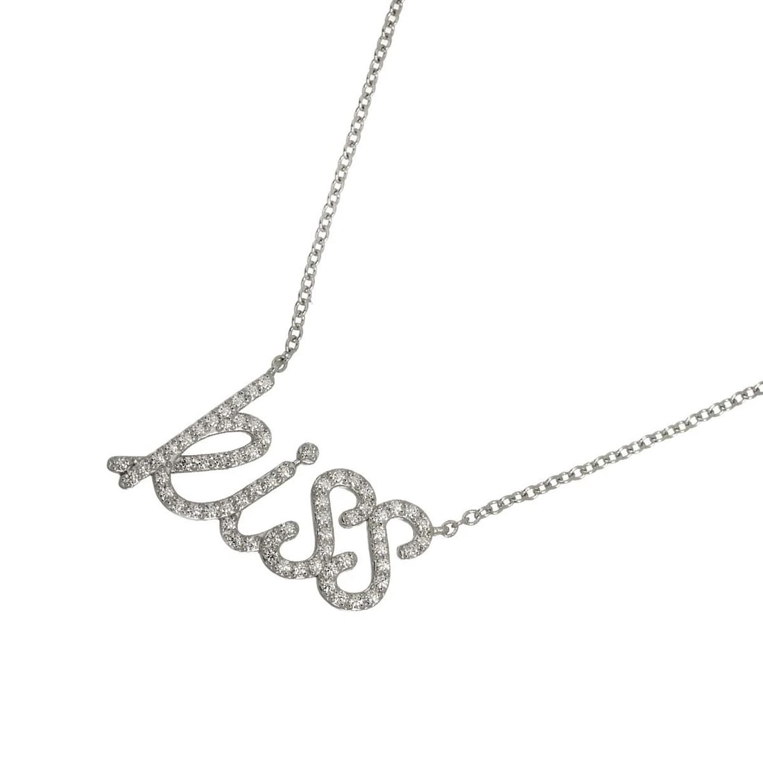 TIFFANY CO. GRAFFITI KISS DIAMOND NECKLACE 18K WHITE GOLD 750: TIFFANY Co. Graffiti Kiss Diamond Necklace 18K White Gold 750 Brand: TIFFANY Co. Type/Style: Necklace Material: 750White Gold Main Stone Natural Color: White Gold Size: internal circumference of the c