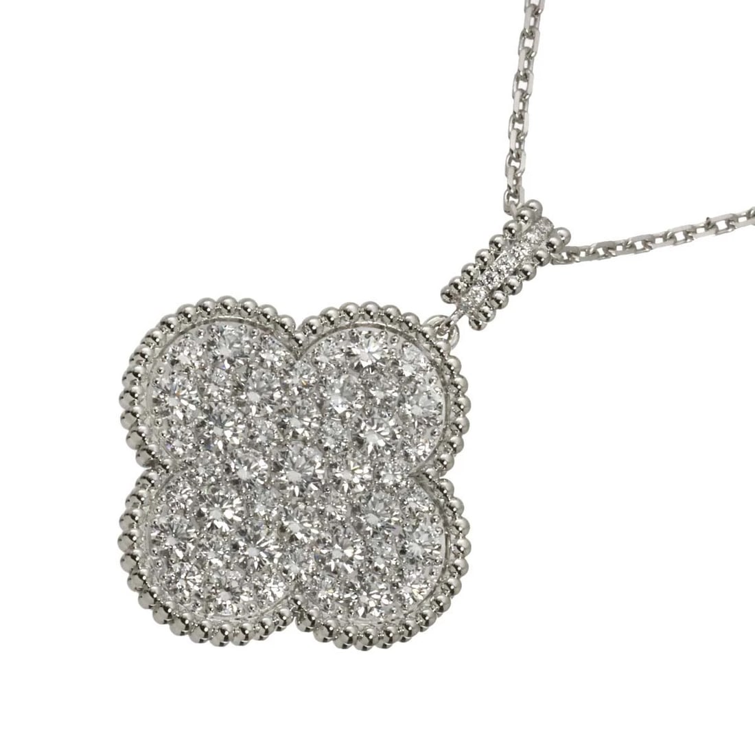 VAN CLEEF ARPELS MAGIC ALHAMBRA DIAMOND NECKLACE 18K WG 750 (1 of 3)