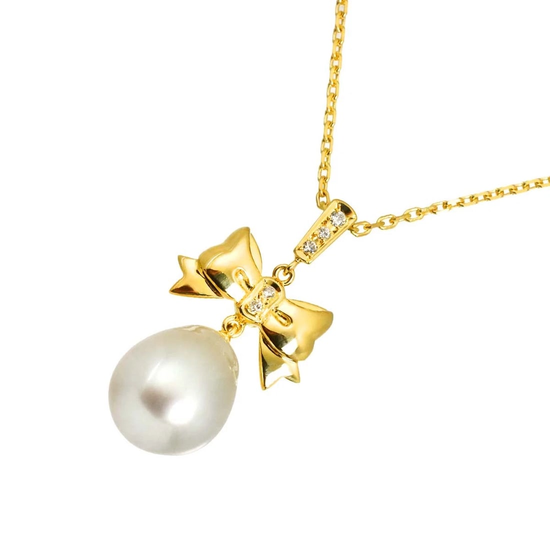 MIKIMOTO BAROQUE PEARL DIAMOND NECKLACE 18K YG 750: MIKIMOTO Baroque Pearl Diamond Necklace 18K YG 750 Brand: MIKIMOTO Type/Style: Necklace Material: 750 Yellow Gold Main Stone Akoya Pearl Color: Yellow Gold Size: internal circumference of the chain: 1