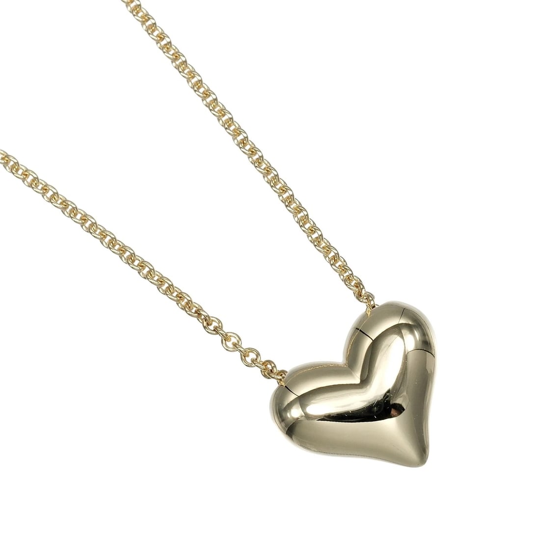 TIFFANY&CO. PINTIDE HEART NECKLACE K18 YELLOW GOLD: TIFFANY&Co. Pintide Heart Necklace K18 yellow gold Brand: TIFFANY&Co. Type/Style: Necklace Material: K18 yellow gold Color: Gold Size: Size(CM) Neck around?40cm Top?W15mm x H12.9mm Accessories: No