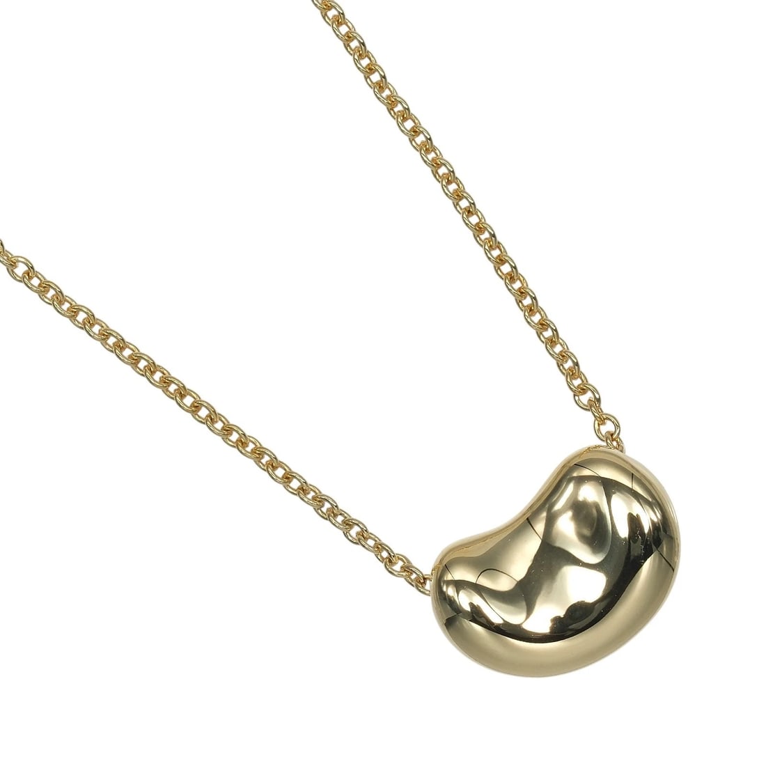 TIFFANY&CO. BEAN NECKLACE K18 YELLOW GOLD: TIFFANY&Co. Bean Necklace K18 yellow gold Brand: TIFFANY&Co. Type/Style: Necklace Material: K18 yellow gold Color: Gold Size: Size(CM) Neck around?40cm Top?W10.9mm x H7.78mm Accessories: None