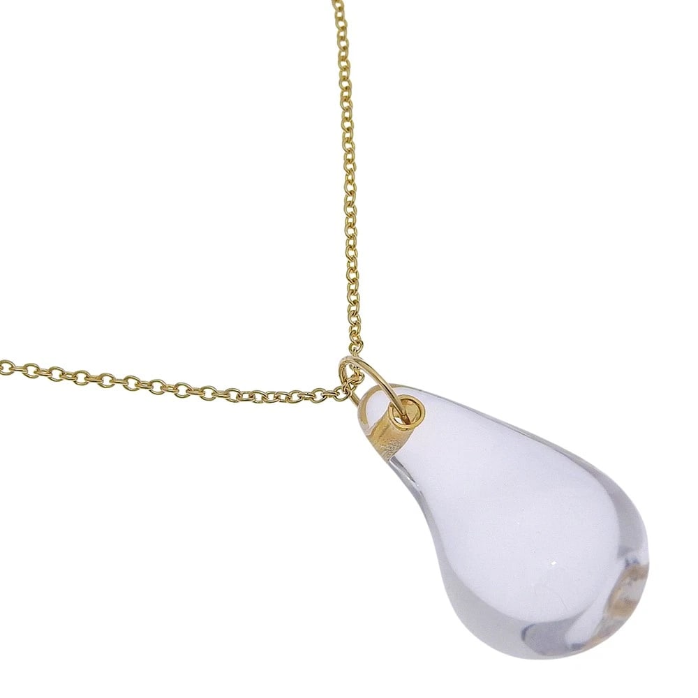 TIFFANY&CO. TEARDROP NECKLACE ROCK CRYSTAL: TIFFANY&Co. teardrop Necklace Rock crystal Brand: TIFFANY&Co. Type/Style: Necklace Material: K18 yellow gold Color: Gold Size: Size(CM) Neck around?41cm Top?W13mm x H24mm Accessories: None