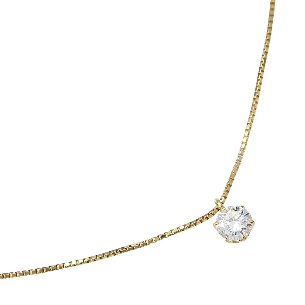 NECKLACE K18 YELLOW GOLD/DIAMOND: Necklace K18 yellow gold/diamond Brand: no brand Type/Style: Necklace Material: K18 yellow gold Color: Gold Size: Size(CM) Neck around?45.0cm Top?W4.5mm x H5.0mm Accessories: None Accessor