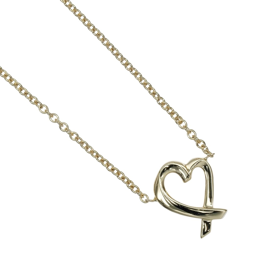 TIFFANY&CO. LOVING HEART NECKLACE K18 YELLOW GOLD: TIFFANY&Co. Loving heart Necklace K18 yellow gold Brand: TIFFANY&Co. Type/Style: Necklace Material: K18 yellow gold Color: Gold Size: Size(CM) Neck around?45cm Top?W9.2mm x H9.7mm Accessories: Non