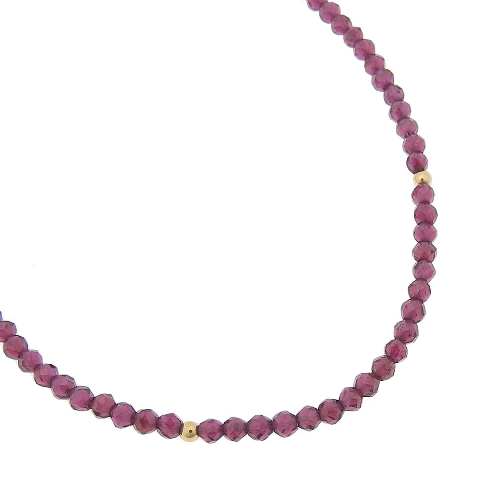 BEADS NECKLACE K18 YELLOW GOLD/RUBY (1 of 5)
