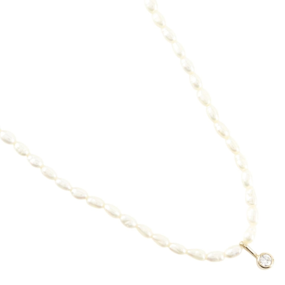 TASAKI PEARL NECKLACE PEARL/K18 YELLOW GOLD/DIAMOND: TASAKI Pearl Necklace Pearl/K18 yellow gold/diamond Brand: TASAKI Type/Style: Necklace Material: K18 yellow gold Color: Gold Size: Size(CM) Neck around?41.5cm Top?W0.4mm x H10mm Accessories: None