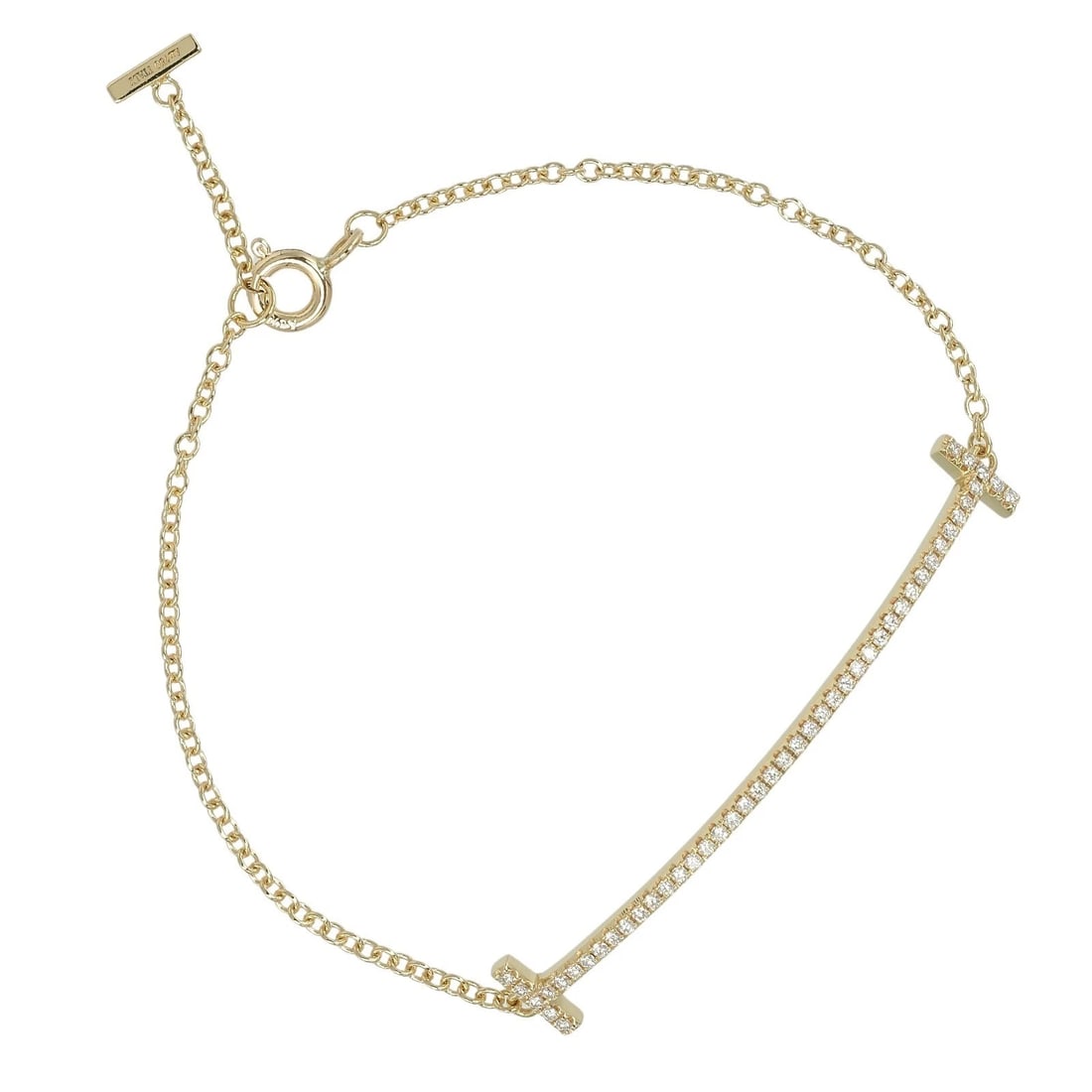 TIFFANY&CO. T SMILE SMALL BRACELET: TIFFANY&Co. T smile small Bracelet Brand: TIFFANY&Co. Type/Style: Bracelet Material: K18 yellow gold Color: Gold Size: Size(CM) All length?16.5cm Accessories: None Accessories Notice: When