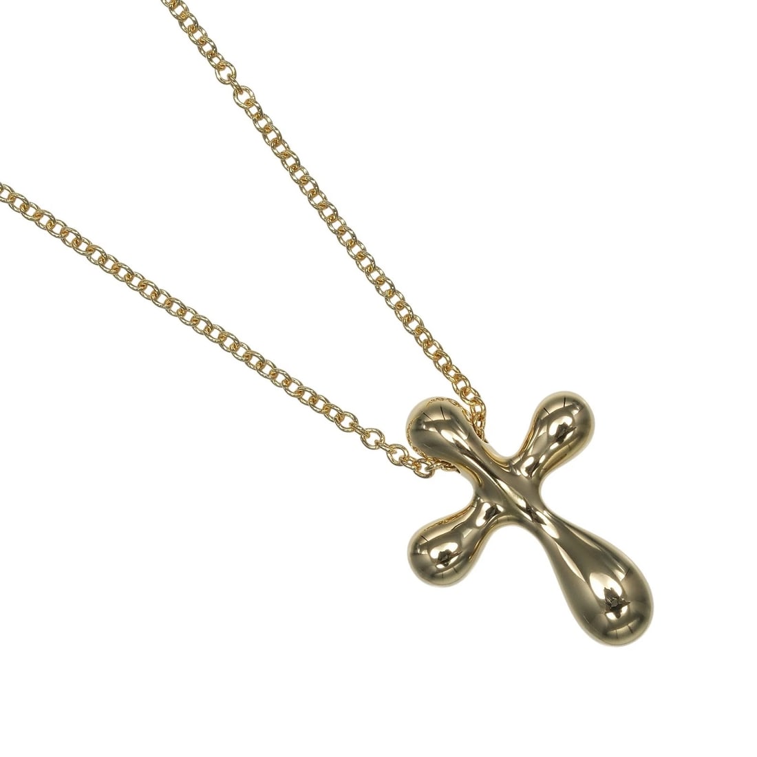 TIFFANY&CO. SMALL CROSS NECKLACE K18 YELLOW GOLD: TIFFANY&Co. Small cross Necklace K18 yellow gold Brand: TIFFANY&Co. Type/Style: Necklace Material: K18 yellow gold Color: Gold Size: Size(CM) Neck around?40cm Top?W12.1mm x H16mm Accessories: None
