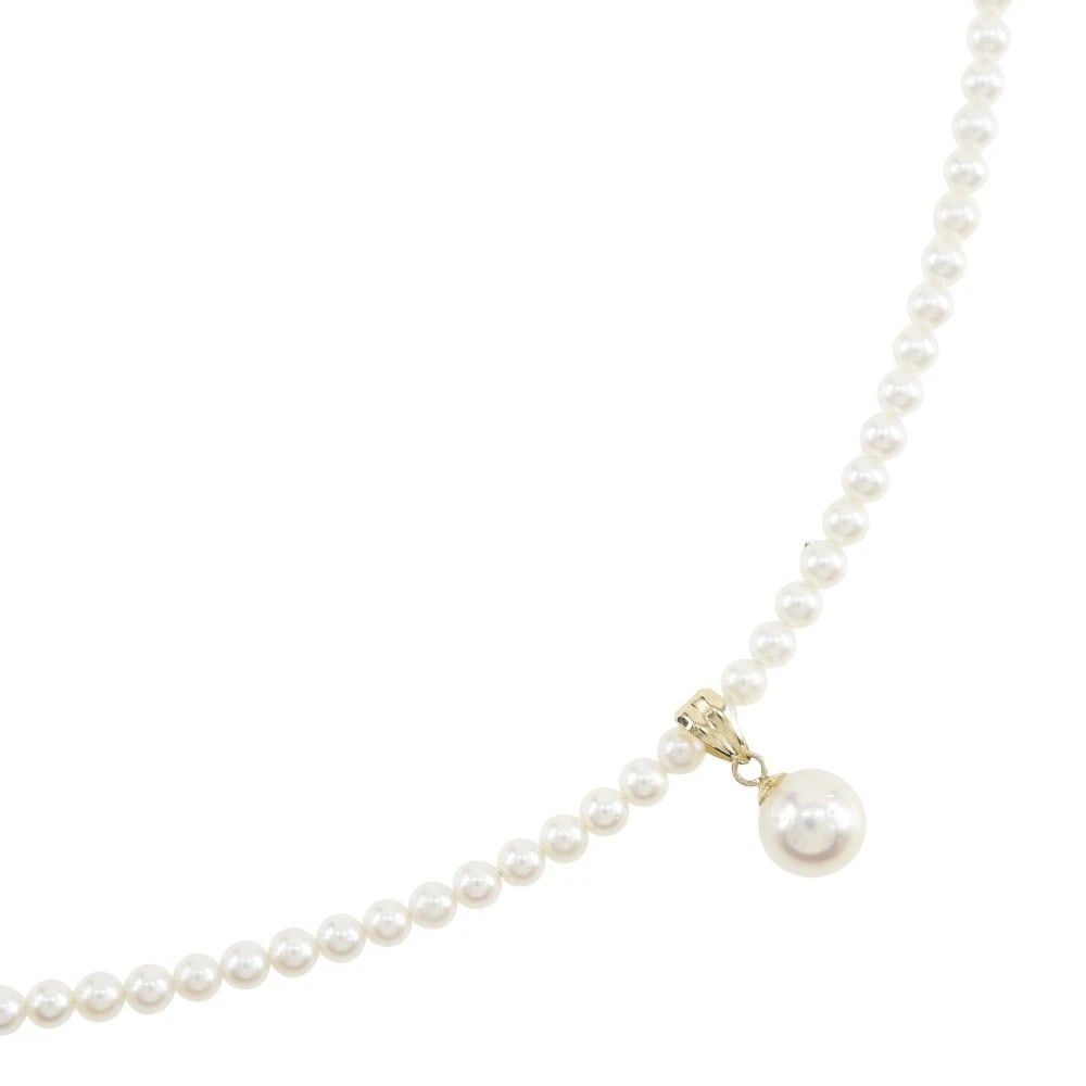 BABY PEARL NECKLACE K18 YELLOW GOLD/PEARL: Baby pearl Necklace K18 yellow gold/Pearl Brand: no brand Type/Style: Necklace Material: K18 yellow gold Color: None Size: Size(CM) Neck around?39.5cm Top?W7.5mm x H16mm Accessories: None