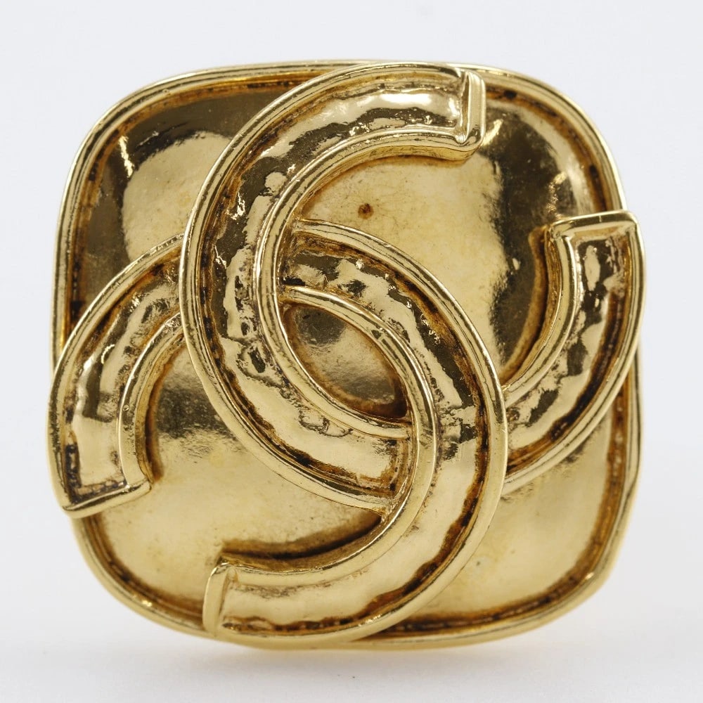 CHANEL COCO MARK EARRING PLATED GOLD - 2