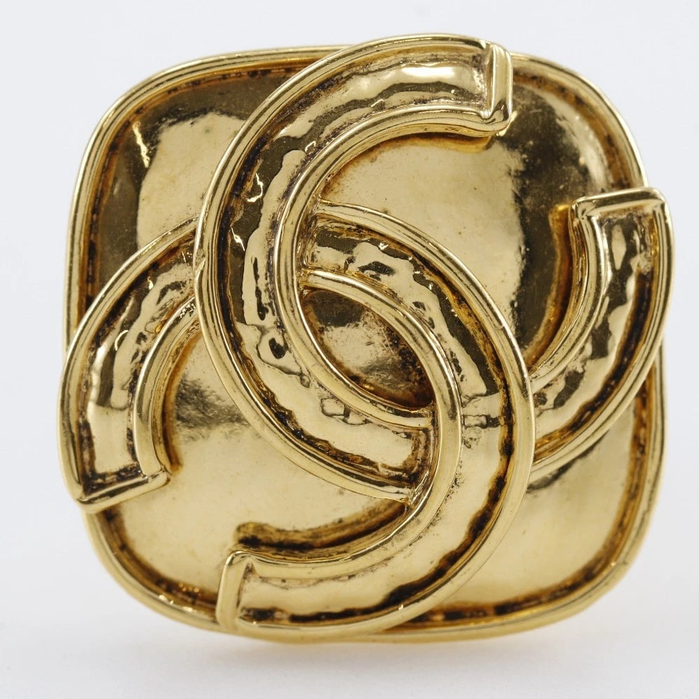CHANEL COCO MARK EARRING PLATED GOLD - 3