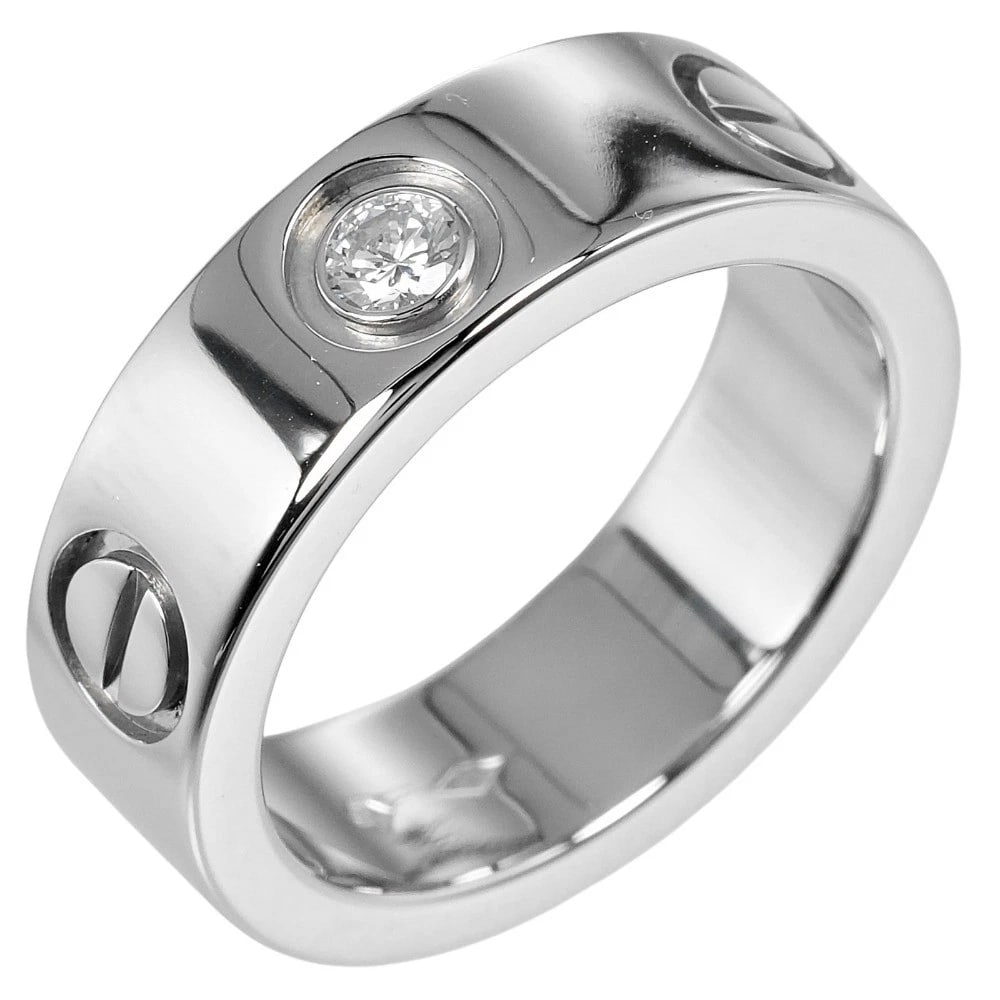 CARTIER LOVE CLASSIC MODEL RING PT950PLATINUM/DIAMOND: CARTIER Love Classic Model Ring Pt950Platinum/diamond Brand: CARTIER Type/Style: Ring Material: Pt950Platinum Color: Silver Size: 4.1(US Size) Accessories: None Accessories Notice: When pu