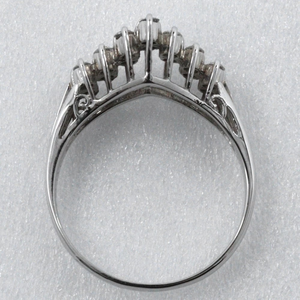 V CHARACTER RING PT900PLATINUM/DIAMOND - 4