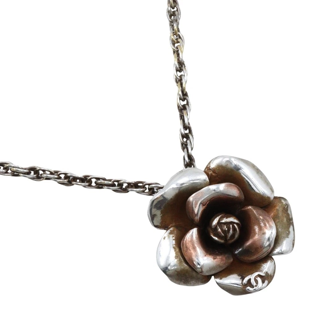 CHANEL CAMELIA NECKLACE COCO MARK PLATED GOLD FLOUR: CHANEL Camelia Necklace COCO Mark Plated Gold flour Brand: CHANEL Type/Style: Necklace Material: Plated Gold Color: Gold Size: Size(CM) Neck around?41.5?43.5cm Top?W34mm x H34mm Accessories: None