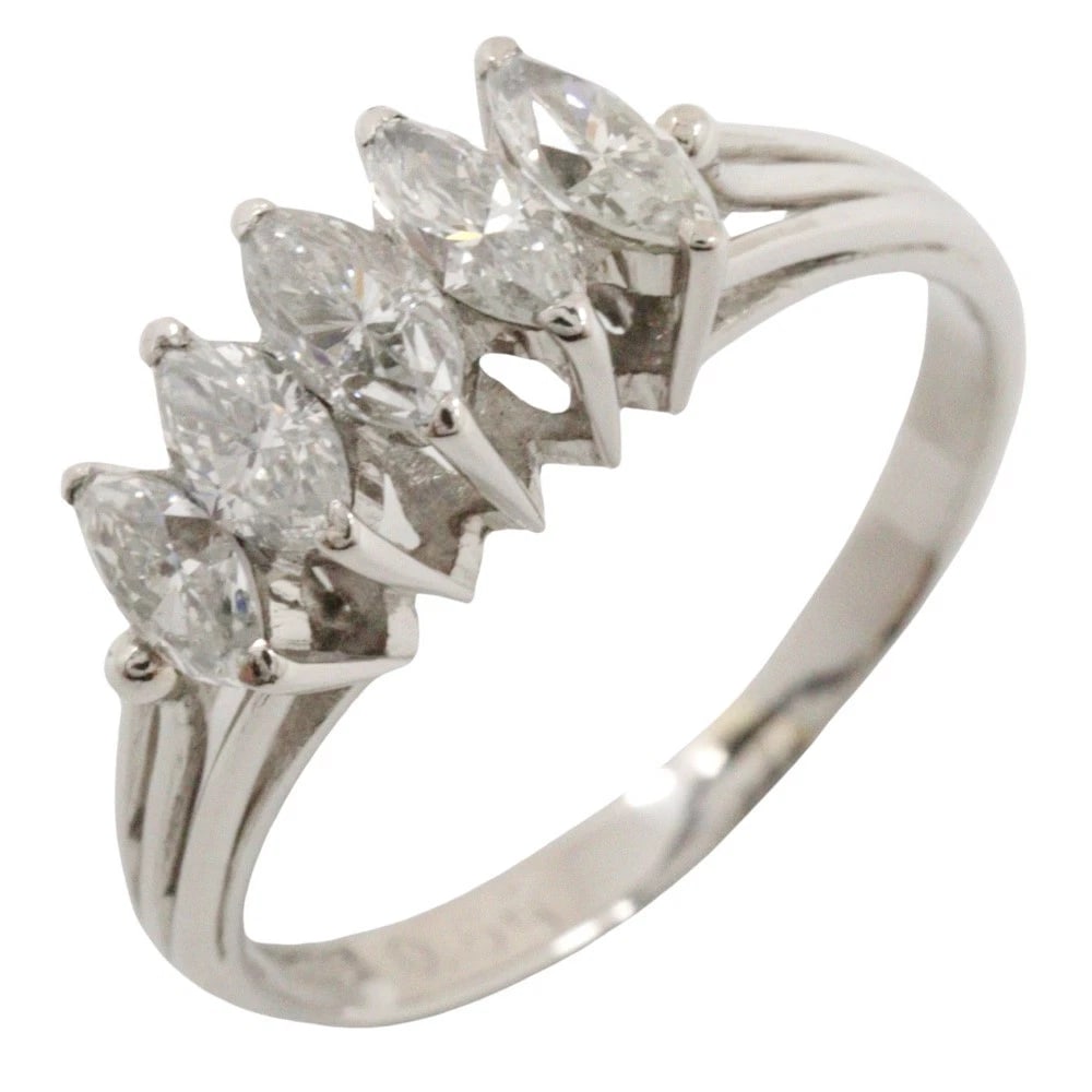 5P DIAMOND RING PT850PLATINUM/DIAMOND: 5P diamond Ring Pt850Platinum/diamond Brand: no brand Type/Style: Ring Material: Pt850Platinum Color: Silver Size: 4.7(US Size) Accessories: None Accessories Notice: When purchasing pre-ow
