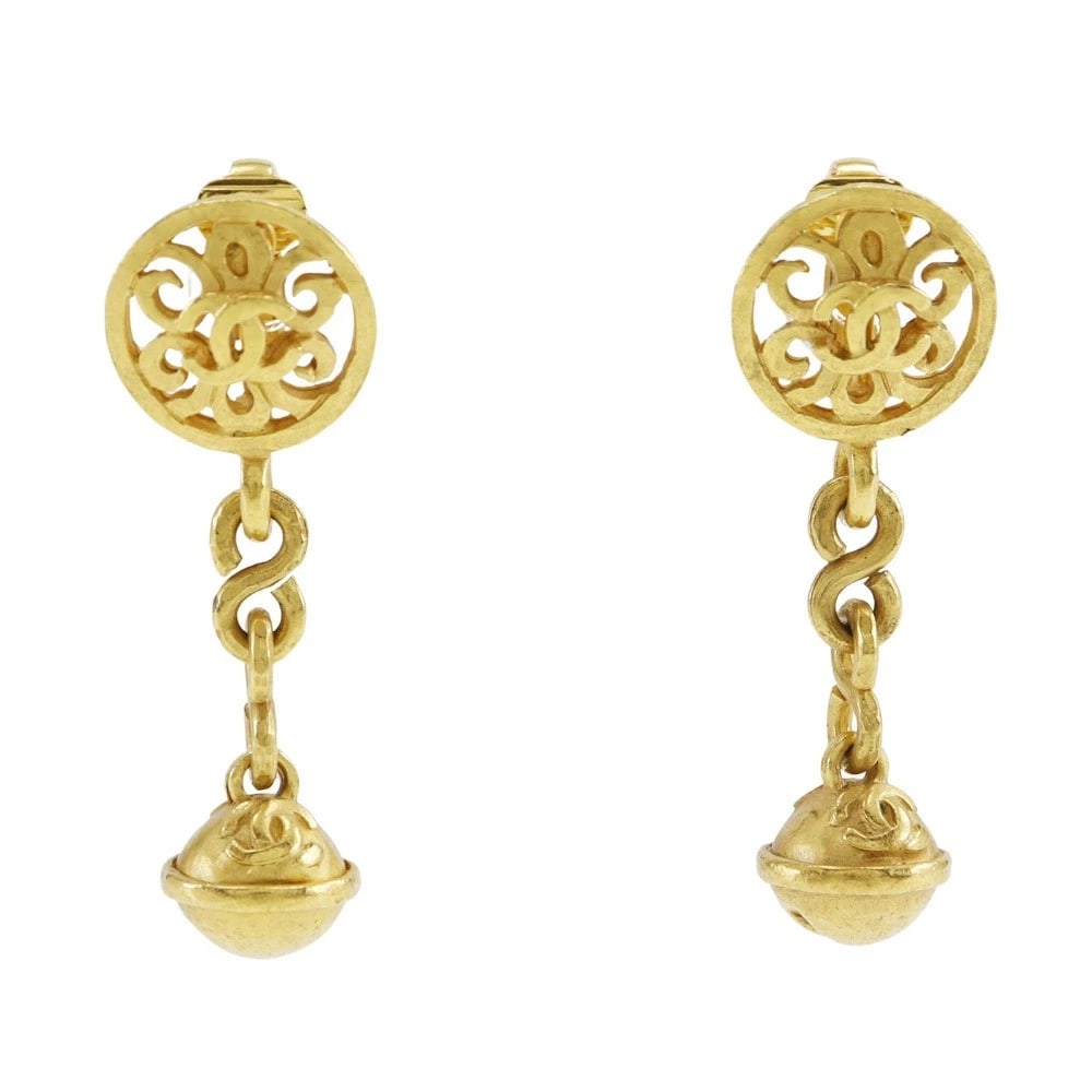 CHANEL EARRING BELL PLATED GOLD (1 of 3)