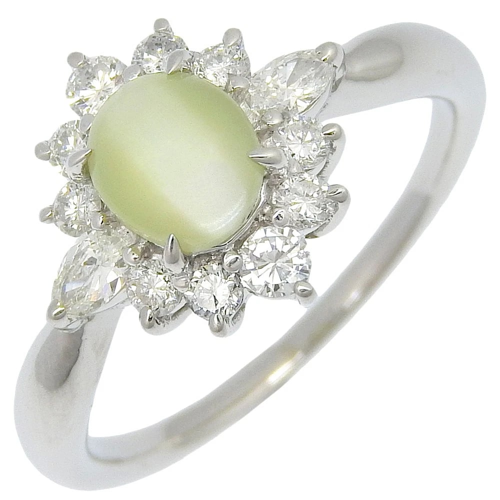 RING PT900PLATINUM/DIAMOND/CATS EYE (1 of 4)