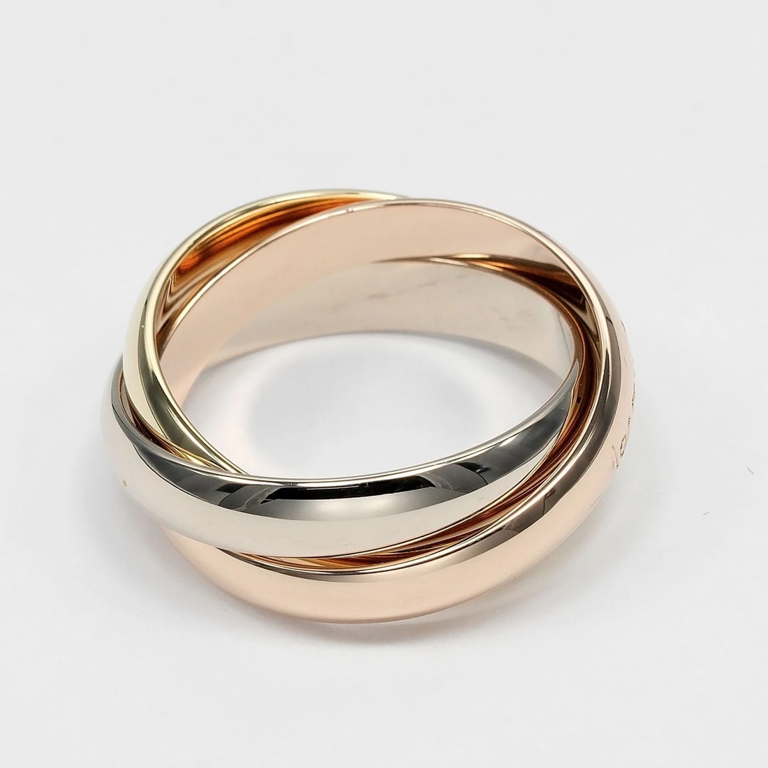 CARTIER TRINITY RING 0.1" BAND K18 GOLD (YGXPGXWG) (1 of 3)