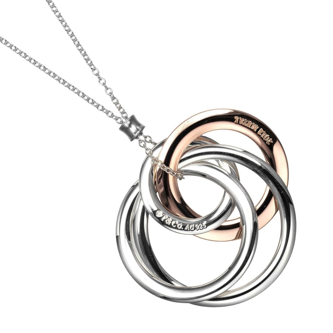 TIFFANY&CO. INTERLOCKING 4 CIRCLES NECKLACE: TIFFANY&Co. Interlocking 4 Circles Necklace Brand: TIFFANY&Co. Type/Style: Necklace Material: Silver925 Color: Silver Size: Size(CM) Neck around?50cm Accessories: None Accessories Notice: When