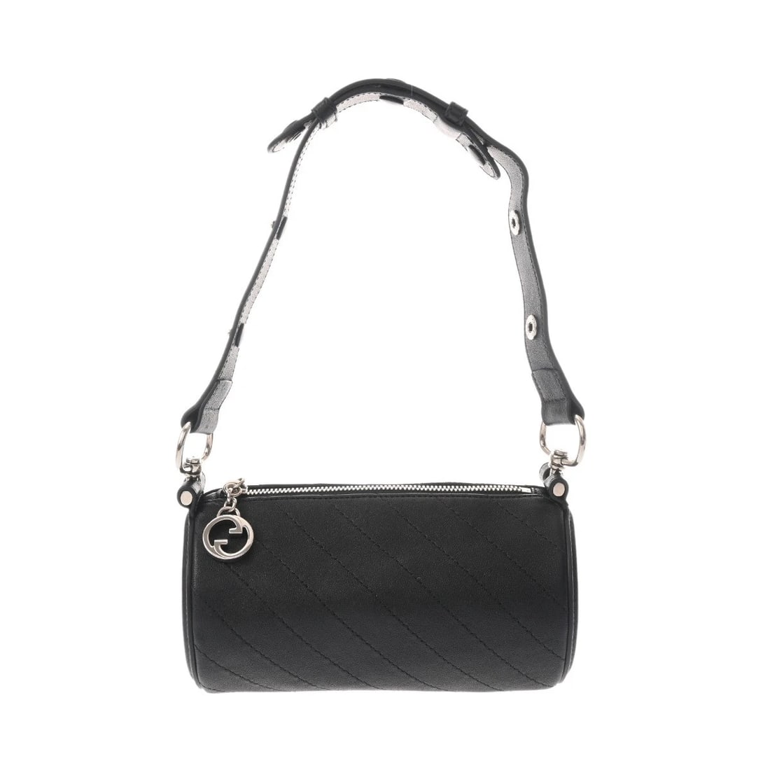 GUCCI MINI BAG BLONDIE INTERLOCKING G LEATHER BLACK: GUCCI Mini Bag Blondie Interlocking G leather black Brand: GUCCI Type/Style: Shoulder Bag Material: leather Color: black ? SilverMetal Size: H:about 3.9inch W:about 7.3inch D:about 3.9inch