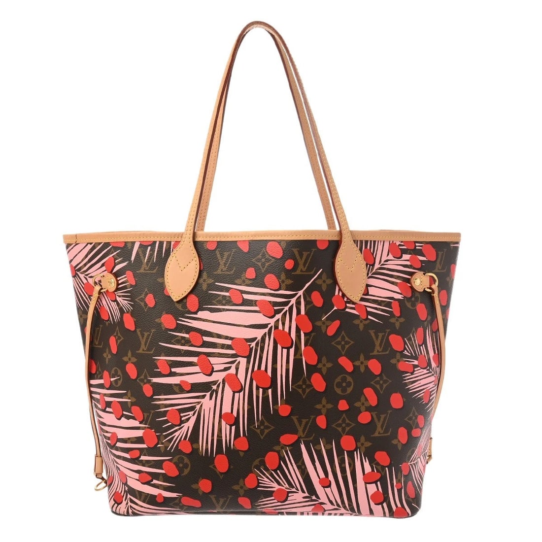 LOUIS VUITTON NEVERFULL MM YAYOI KUSAMA MONOGRAM: LOUIS VUITTON Neverfull MM Yayoi Kusama Monogram Brand: LOUIS VUITTON Type/Style: Tote Bag Material: Monogram canvas Color: pink/Brown Size: H:about 11.4inch W:about 12.6inch (Bottom) D:about 6.3inch 