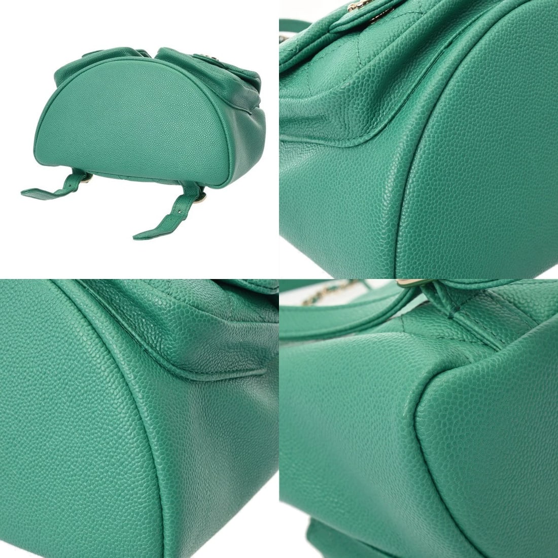 CHANEL SMALL BACKPACK MATRASSE GREEN BACKPACK - 4