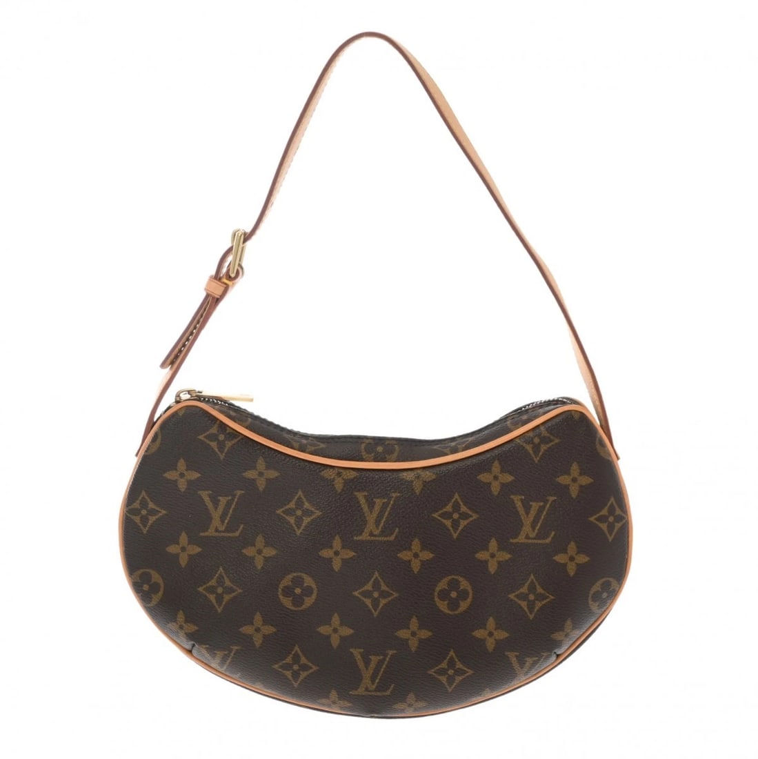 LOUIS VUITTON POCHETTE CROISSANT MONOGRAM CANVAS BROWN: LOUIS VUITTON Pochette croissant Monogram canvas Brown Brand: LOUIS VUITTON Type/Style: Shoulder Bag Material: Monogram canvas Color: Brown ? Gold Metal Size: H:about 5.5inch (Center) W:about 10.4inch
