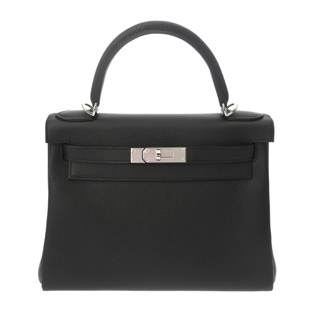 HERMES KELLY 28 SEWING TOGO BLACK HANDBAG: HERMES Kelly 28 sewing Togo black Handbag Brand: HERMES Type/Style: Handbag Material: Togo Color: black ? SilverMetal Size: H:about 8.7inch W:about 11.0inch D:about 4.5inch Accessories: None <